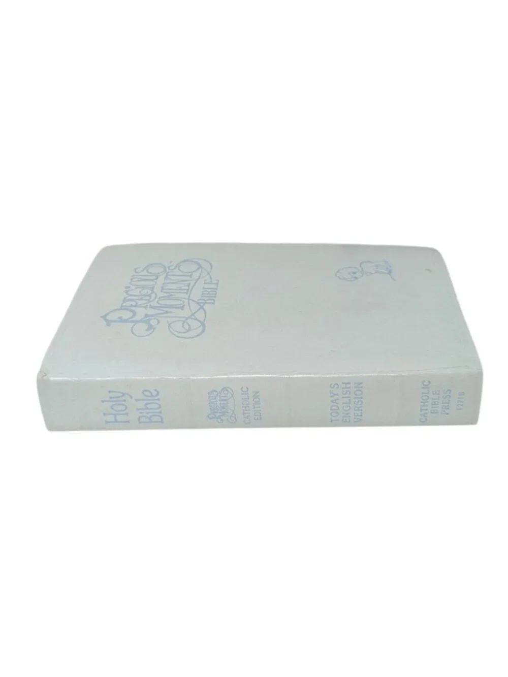 Vintage 1980s Precious Moments Blue Holy Bible Catholic Edition Today's English